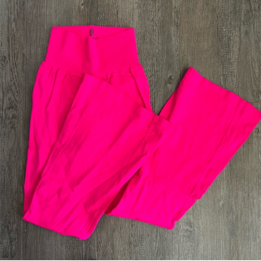 Free People Movement Good Karma Flare Leggings Hot Pink NWOT